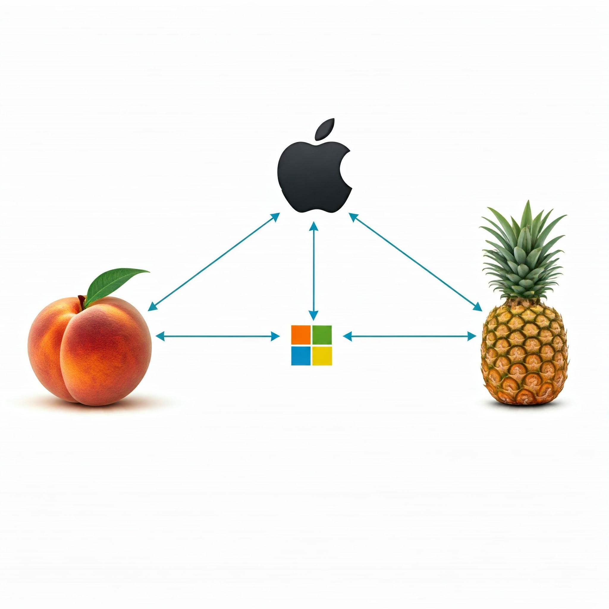 Similarity between fruit and comapny logos - Gemini AI